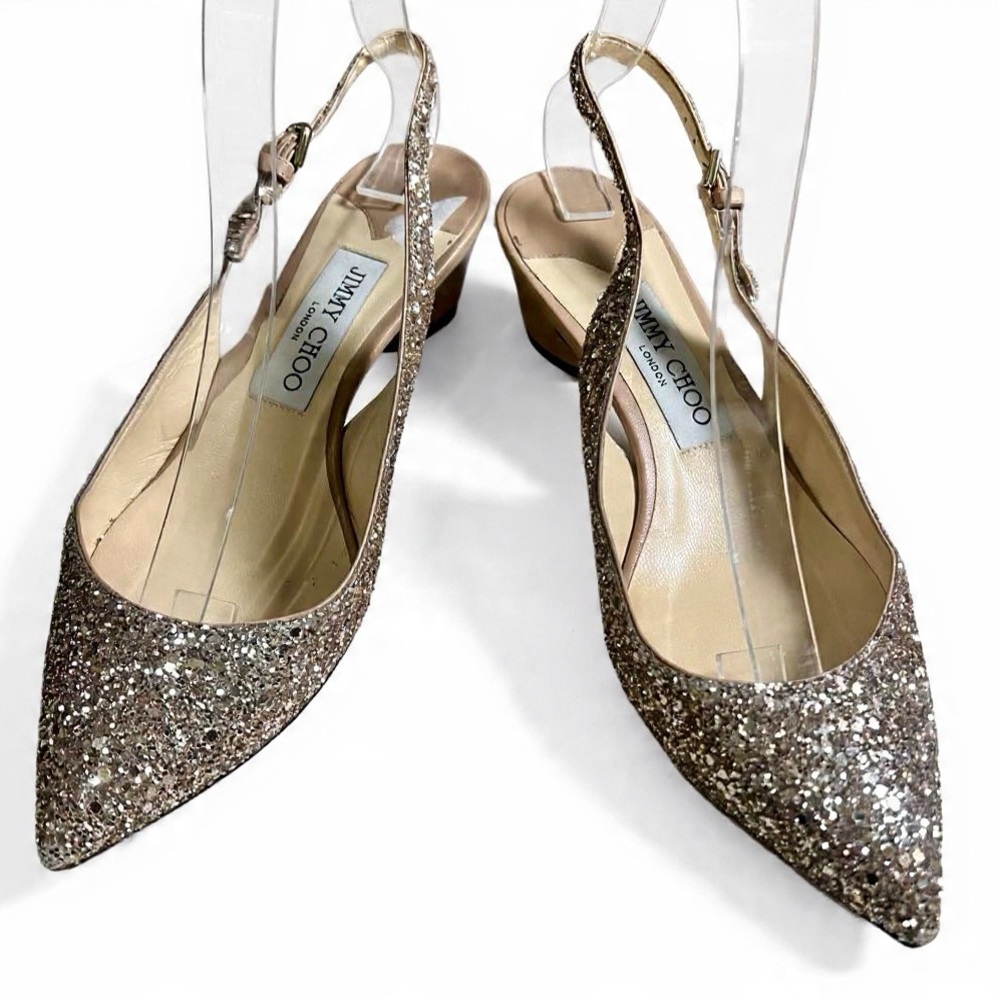 Jimmy Choo Sparkling Glitter Slingback Heels
